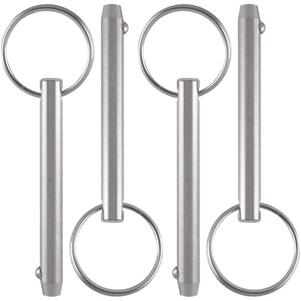4 Pack Quick Release Pins, Diameter 5/16"(8mm), Usable Length: 2-1/4"(57mm), Full 316 Stainless Steel, Bimini Top Pin, Marine Hardware, All Parts are Made of 316 Stainless Steel
