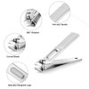HAWATOUR Nail Clippers Set, Zinc Alloy 420J2 Stainless Steel Ultra Sharp Curved Blade Fingernail and Toenail Clipper with Visibly Tin Case, Cut-Out Design, Silver
