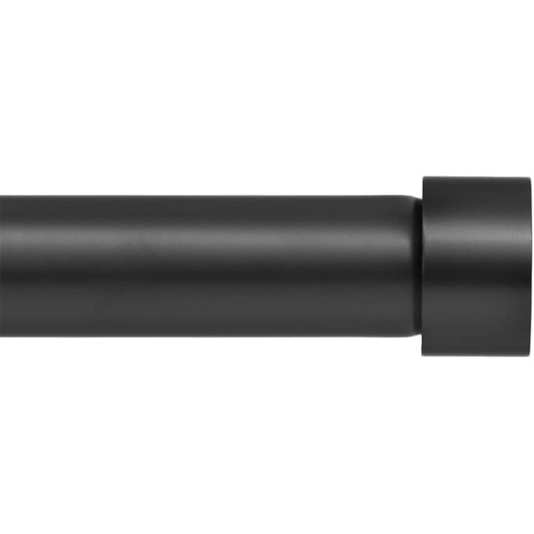 Ivilon Side Window Curtain Rod - End Cap Style Design 1 Inch Pole. 16 to 28 Inch Color Black