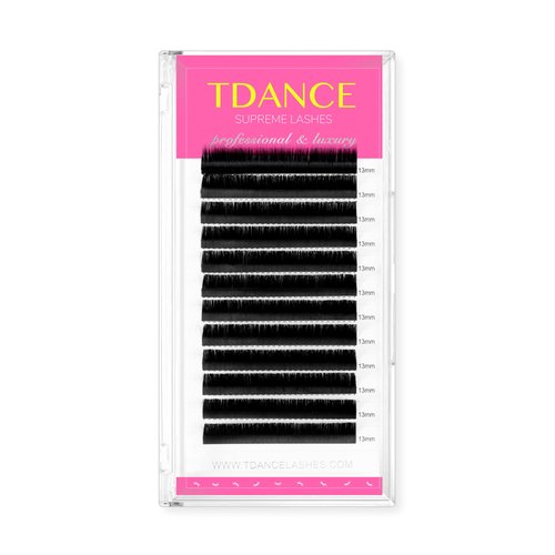 TDANCE Premium D Curl 14mm Semi Permanent Individual Eyelash Extensions 0.05mm Thickness False Mink Silk Volume Lashes Extensions Professional Salon Use(D,0.05,14mm)