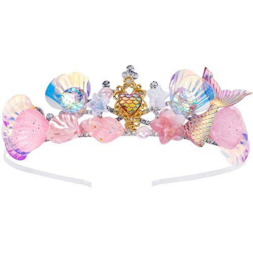 YARIEW Mermaid Crown Mermaid Costume Mermaid Tail Fish Scales Seashell Hair Accessories for Women and Girls Mermaid Headband Tiara Mermaid Birthday Party Decorations Halloween Prom Gifts…