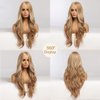 piaou Long Blonde Wig for Women Blonde Ombre Long Wigs Natural Wavy Synthetic Wigs Middle Part Heat Resistant Hair Cosplay Daily Party Wigs Natural Looking（26inch blonde）