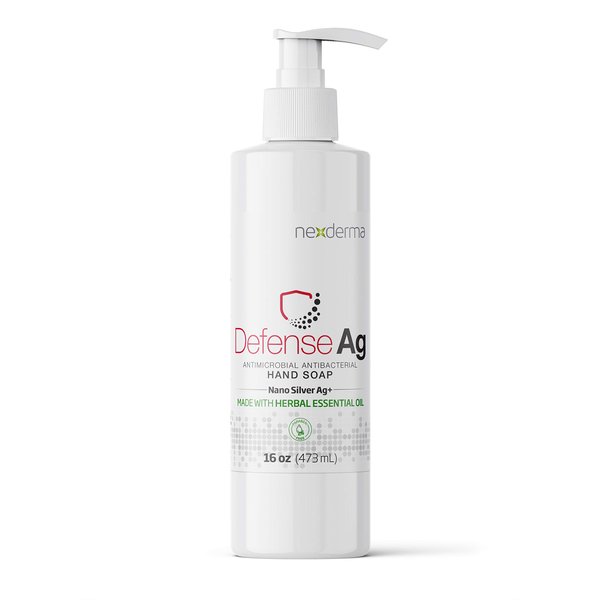 NEXDERMA Defense Ag Hand Soap with Coconut oil, Oat extract, Vitamin E and Herbal Essential Oil | Paraben free, Moisturizing and Effective Daily Hand Wash, Cleanser Liquid | 16oz (473ml Each) - Pack of 1