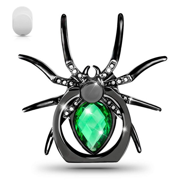 Allengel Spider Phone Ring Holder Stand, Animal Phone Ring Finger Grip Rhinestone Phone Kickstand for All Smartphone - Green