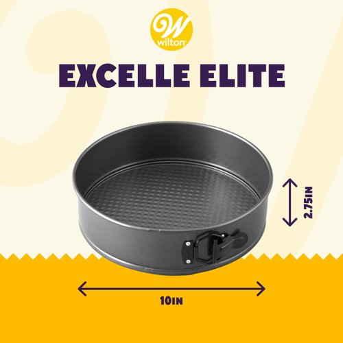 Wilton Excelle Elite Non-Stick Springform Pan - Perfect for Making Cheesecakes, Deep Dish Pizzas, Quiches and More with Easy Release, Steel, 10 x 2.75-Inch