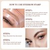 LXZJJM Eyebrow Stamp Stencil Kit,Long-lasting,Natural and Smooth Texture,Includes 10 Brow Shapes & Stamps,Reusable eyebrow stencils (dark brown)