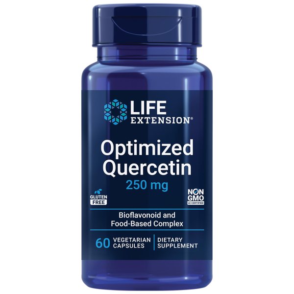 Life Extension Optimized Quercetin 250 mg - Non-GMO, Gluten Free - with vitamin C and Camu-Camu Extract - 60 Vegetarian Capsules