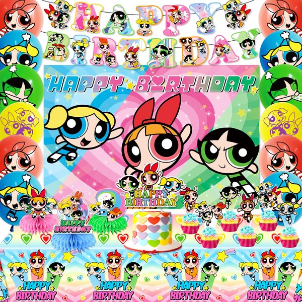 Singult Birthday Decorations for Girls, Girl Birthday Decorations Set Includes Girls Birthday Backdrop Cake Topper Tablecloth Etc Girls Birthday Party Decorations for Birthday Party and Baby Shower
