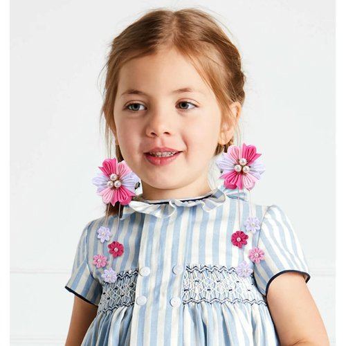 OAOLEER 6PCS Hair Bows for Girls, Flower Hair Accessories for Girls Grosgrain Ribbon Bows With Alligator Clips Girl Hair Accessories for Kids Teen Back to School (Flower Bows-A)