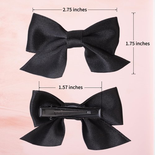 Hair Bow Clips (Black)