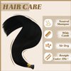 YoungSee Itip Human Hair Extensions Black I Tip Hair Extensions for Black Women I-Tip Hair Extensions Human Hair Itips Extensions Real Human Hair Black 18Inch 60 Strands 50g Pre Bonded Hair Extensions