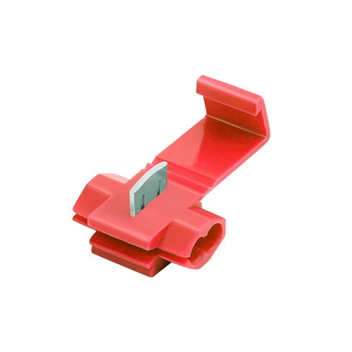 100pcs Solderless Quick Splice Snap Wire Connectors, 22-18 AWG Splice Connector (Cable Joiner), Red Cold Pressed Insulated Electric Wire Crimp Connectors