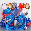 Lukinuo Baseball Balloons 9th Birthday Decorations Baseball Birthday Party Supplies Glove Baseball Foil Balloons Red White and Blue Star Balloons Number 9 Baseball Balloon for Rookie of The Year Boys