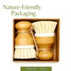 Set of 2 Eco-Friendly Non-Scratch Bamboo Kitchen Cleaning Brushes | Compact Wooden PP Dish Scrubbers with Ergonomic Handles and Hanging Ropes (3.9 x 1.3 inches, 0.21 lbs Each)