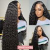 Honxixi Deep Wave Lace Front Wigs Human Hair HD 13x4 Transparent Glueless Deep Curly Lace Frontal Wigs for Women Human Hair Pre Plucked with Baby Hair 180% Density Natural Color (30 inch)
