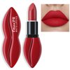 Easilydays Matte Red Lipstick for Women, A Big Kiss Lip Mouth Lipstick, Moisturizing Velvet Lipsticks, Fresh Natural Velvet Lip Stain, Long-Lasting Wear High Pigmented, Dark Makeup Lip Gloss (#02)