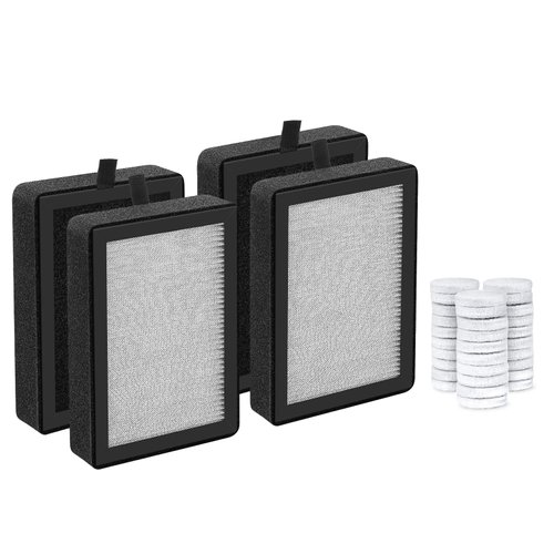 isinlive LV-H128 Air Purifier Replacement Filter Compatible with LEVOIT LV-H128/ PUURVSAS (HM669A) / ROVACS (RV60) 3-in-1 Pre H13 Filter, 4 Pack LV-H128 Filters and 30 Pack Aroma Pads