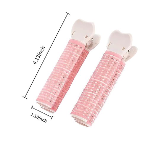 LJHYSD Volumizing Hair Clips Hair,Rollers Hair Curlers for Long and Short Hair,Volume Hair Root Clips,DIY Hair Styling Accessories Tool with Clip Self Grip Volume Hair Root,Pink,4PCS ﻿