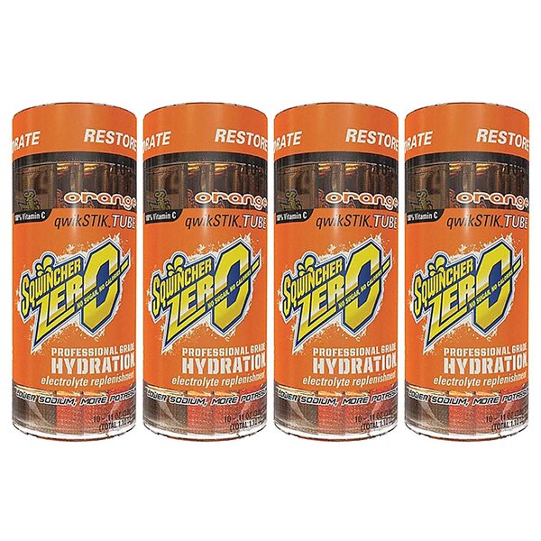 Sqwincher Zero Qwik Stik Sugar Free Electrolyte Powdered Drink Mix Low Calorie - Assorted Flavors And Sizes (Orange, 40 Sticks)