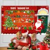 Avezano Christmas Photography Backdrop Banner Santa's Toy Shop Background Toy Store Santa Workshop Party Decoration Xmas Party Holiday Party Supplies 70.8x43.3
