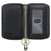 imeetu RFID Credit Card Holder, Small Leather Zipper Card Case Wallet with Removable Keychain ID Window (Black)
