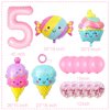 Ice Cream Balloons Number 5 Balloon 40 Inch, Ice Cream Birthday Party Decorations, 5 Balloon Number for Candy Birthday Party Decorations