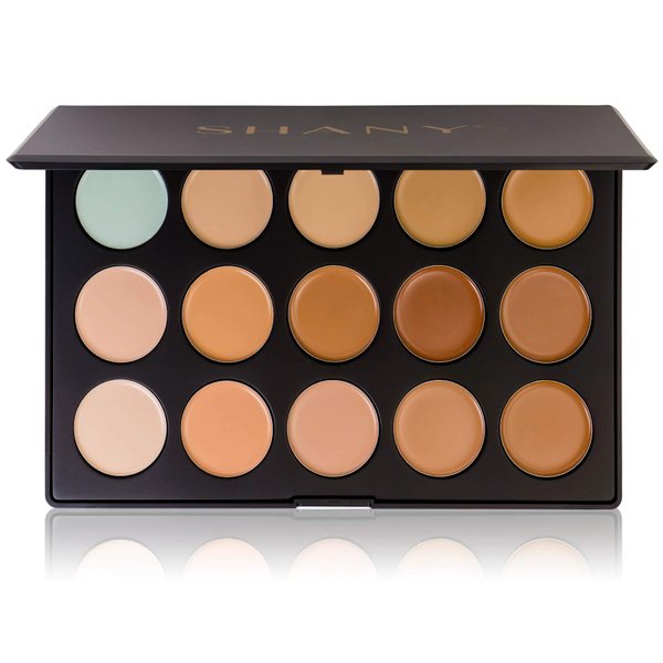 SHANY CONTOUR CAMO Professional Cream Foundation, Foundation Primer,Camouflage Concealer Makeup Palette - 15 Color Face Palette