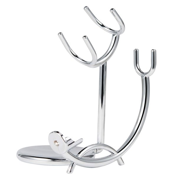 Shaving Razor and Brush Stand, Stainless Steel Shaving Razor Holder, Compatible with Long and Short Handle Safety Razor, Straight Razor and Barber Razor