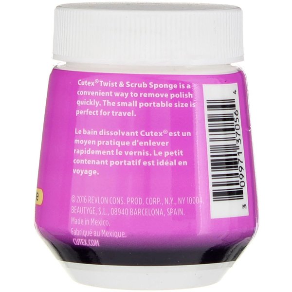 Cutex Nail Polish Remover Twist & Scrub Sponge 2 oz (Pack of 2)