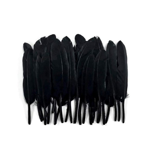 1 Pack - Black Dyed Duck Cochettes Loose Wing Feather 0.30 Oz. Halloween, Wedding, Carnival Craft Supply | Moonlight Feather