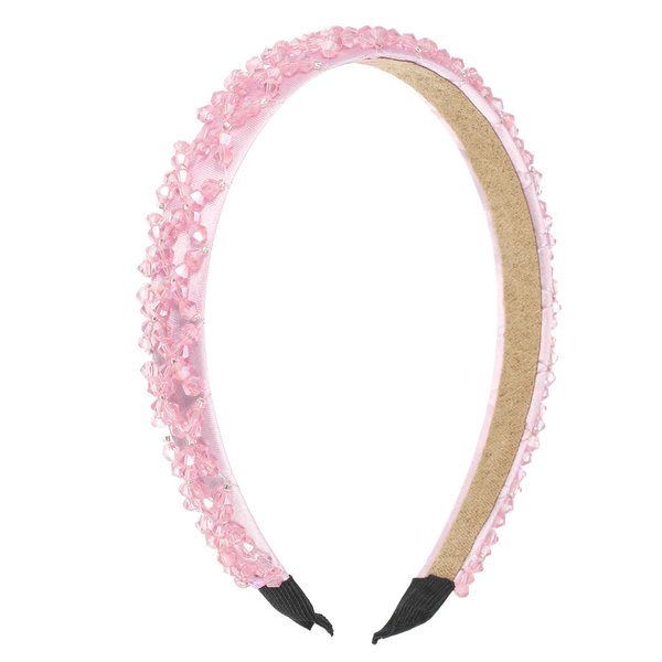 VOCOSTE Rhinestone Headbands, Sparkle Bling Headbands, Crystal Embellished Headband, Pink Headband, Beaded Hairband, Hair Accessories for Women