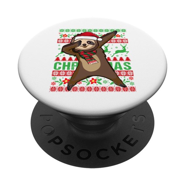 Christmas Funny Sloth Dabbing Sloth Santa Dab Dance Funny PopSockets Standard PopGrip