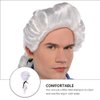 Abaodam wig lawyer costume wig for powdered wigs vendetta white colonial Lawyer Judge Wig Long Curly Wig Cosplay Fashion barrister wig Hairpiece english lawyers wigs (White) Halloween Party Wigs