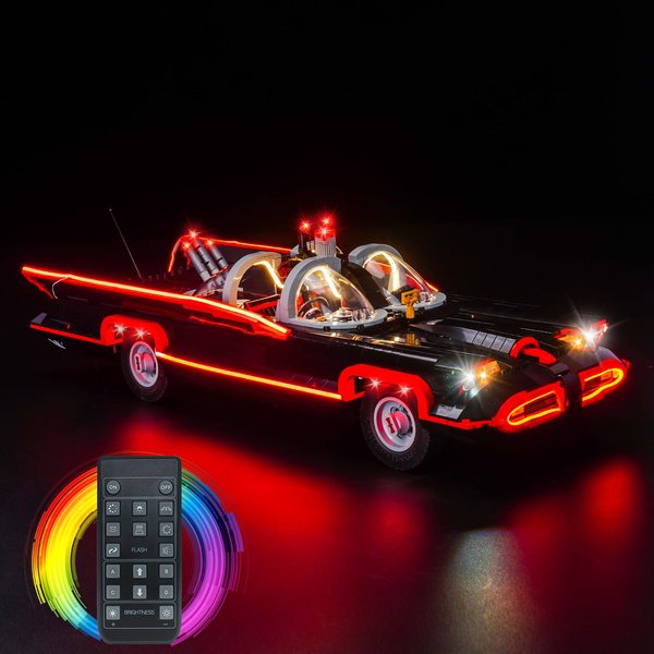 BRICKSHINING LED Lighting Compatible with Lego Batman : The Classic TV Series Batmobile 76328, Light Kit Compatible with Lego 76328, Giving Light to Model, NOT Included The Model Set18Key RC Version