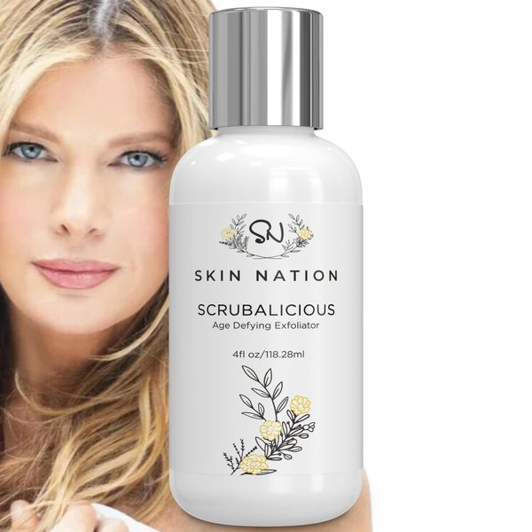 Age Defying Face Scrubber, Invigorating Exfoliating Face Wash, Gently Removes Dull, Dead Skin, Enriching Face Scrubber Exfoliator with Organic Aloe, Tea Tree & Jojoba Beads For Healthy, Bright Skin