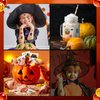 65 Pieces Glow Halloween Tattoos for Kids, Luminous Halloween Party Supplies, Glow In Dark Halloween Decorations, Trick or Treat Skeletons, Ghosts, Pumpkins, Witch Temporary Tattoo Stickers