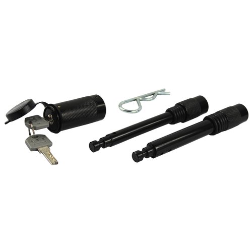 MaxxHaul 50151 Trailer Hitch Lock Pin Set 5/8 and 1/2 Inch with Locking System Anti-Rattle for 1-1/4" and 2" Class I,II,III,IV,V Hitches - Black Finish