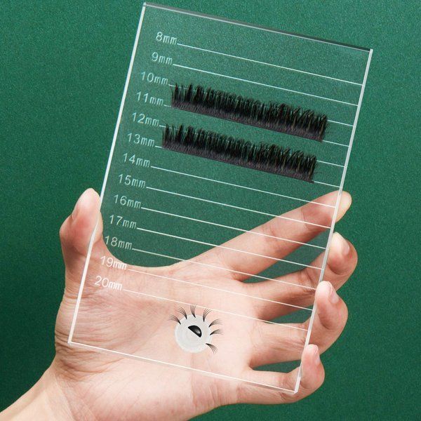Eyelash Crystal Pallet Eyelash Extension Pallet Bigger Size Glass Pallet Lashes False Lash Tray Strip Adhesive Glue Holder for Eyelash Extensions (5.9 x 3.94 x 0.31 Inch)