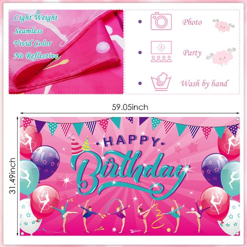 Gymnastics Birthday Party Decorations Gymnastics Photography Backdrops Gymnastics Party Decorations Gymnastics Backdrop Gymnastics Birthday Party Supplies for Birthday Baby Girl Shower Party Supplies