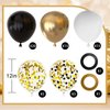 NACHLYNN 60 Packs Black and Gold Party Confetti Balloons 12 Inches Balloon Arch Kit for Birthday Decorations Baby Shower Wedding Graduation Party Decorations