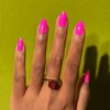 DANNI & TONI Semi Cured Gel Nail Strips (Hot Pink) Gel Nail Wraps Neon Pink Solid Color 28 Stickers