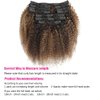 YAMI Kinky Curly Clip in Hair Extensions Human Hair for Black Women Kinky Curly Hair 10Pcs Clips Triple Weft Human Hair 3C 4A Curly Clip in Extensions 120g Kinky Curly Clip Ins (P4/30,14 inch)