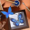 Filigree Enamel Art Painting Crafts Kit, 3D Blue Butterfly Craftwork Decor Gift DIY Crafts Supplies for Adults, Holiday Handmade Home Decor, Christmas Birthday Birthday Gifts, Hobby for Adult Women