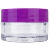 Beauticom 20 gram/20ml Empty Clear Small Round Travel Container Jar Pots with Lids for Make Up Powder, Eyeshadow Pigments, Lotion, Creams, Lip Balm, Lip Gloss, Samples (12 Pieces, Purple)