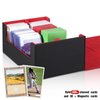 Yexiya 7 Pcs Deck Card Boxes for Trading Cards, 1 Leather Deck Storage Box with 6 Plastic Trading Card Storage Box for Playing Cards(Black, Red)