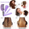 4pcs Curly Hair Brush Set for Adult & Kids Wet or Dry Hair, Detangling Brush for 3/4ABC Hair with Hair Detangler Brush Wide Tooth comb(4, Purple)
