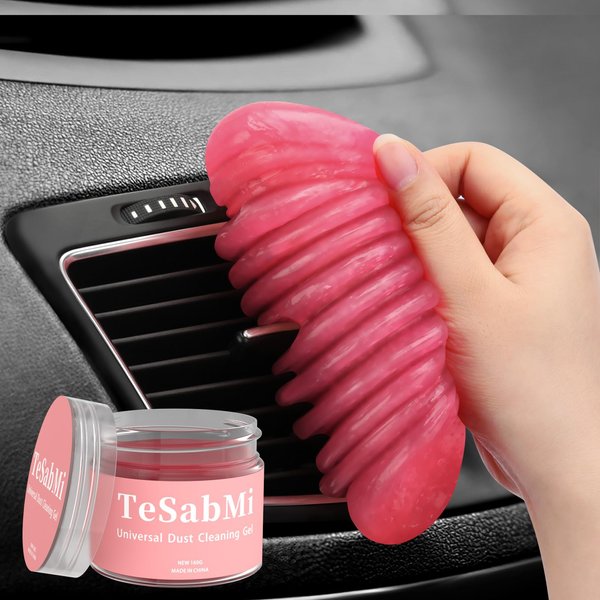 TeSabMi Car Cleaning Gel for Car Cleaning Putty Car Putty Car Interior Cleaner Car Slime Auto Detail Tools Car Cleaning Supplies Car Accessories Easter Gifts for Women Men Stocking Stuffers Pink
