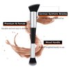 Ouligay Double Ended Makeup Brushes Foundation Makeup Brush Angled Concealer Brush Flat Top kabuki Foundation Brush for Blending Liquid Highlight Contouring Sculpting Buffing Cream Cosmetics