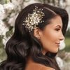 Catey Flower Bride Wedding Hair Clip Gold Hair Comb Rhinestone Wedding Hair Piece Baroque Bridal Hair Clip Side Comb Hair Accessories for Women and Girls
