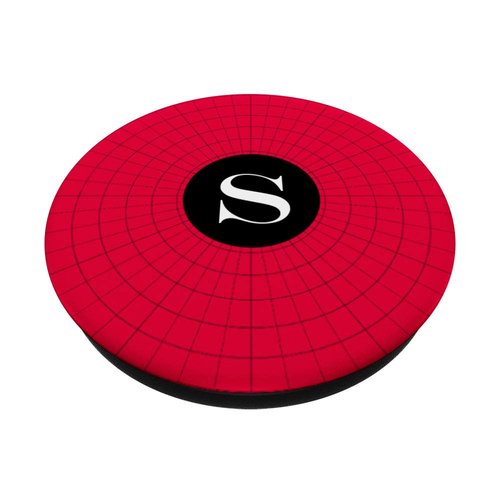 Cell Phone Pop Out Holder,Red and Black Spiderweb Letter S PopSockets Grip and Stand for Phones and Tablets